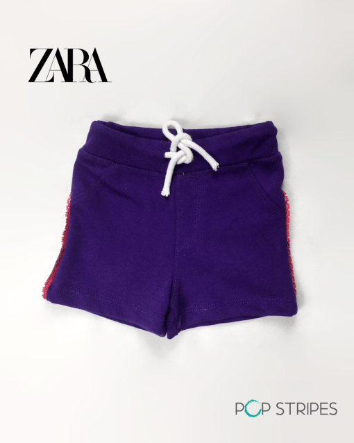 GIRLS SHORTS PURPLE WITH LACE ZR
