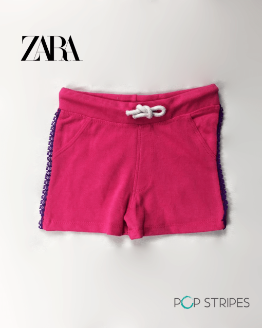 girls pink shorts with lace 1